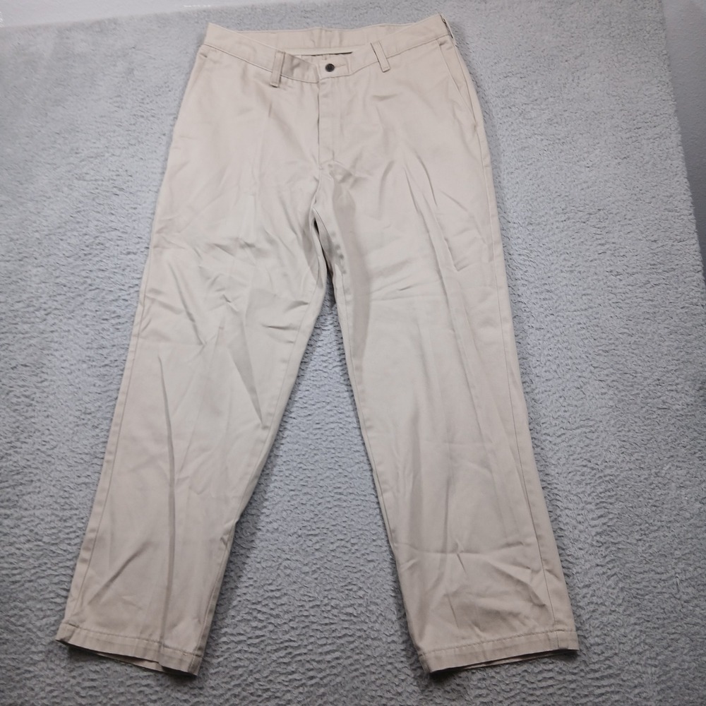 Lee Men's Khaki Pants Beige Chino Casual 100% Cotton‎ Made in Mexico Size 34x29